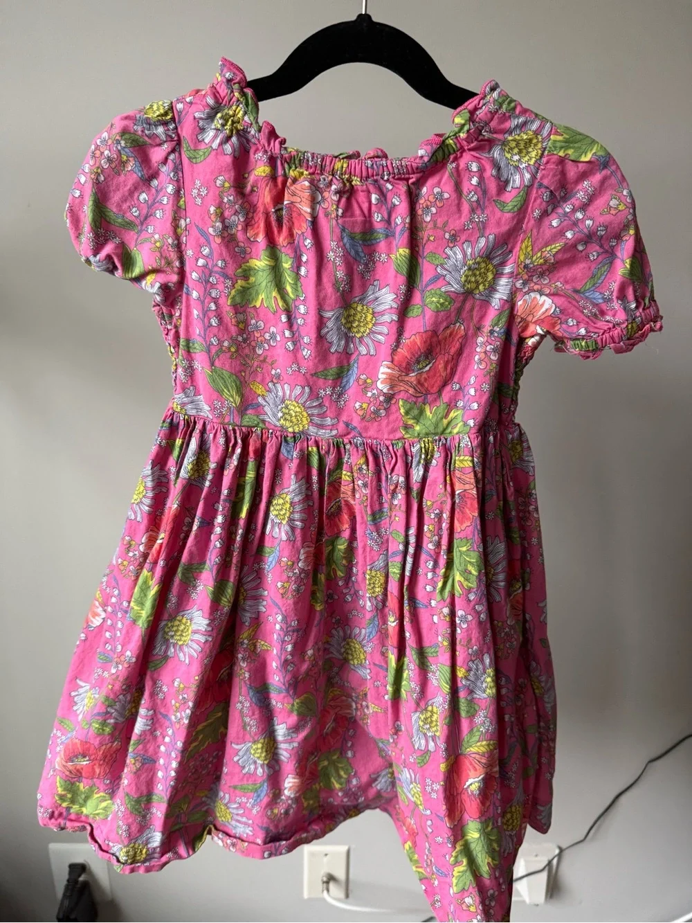 GAP Pink Floral Smocked Casual Dress